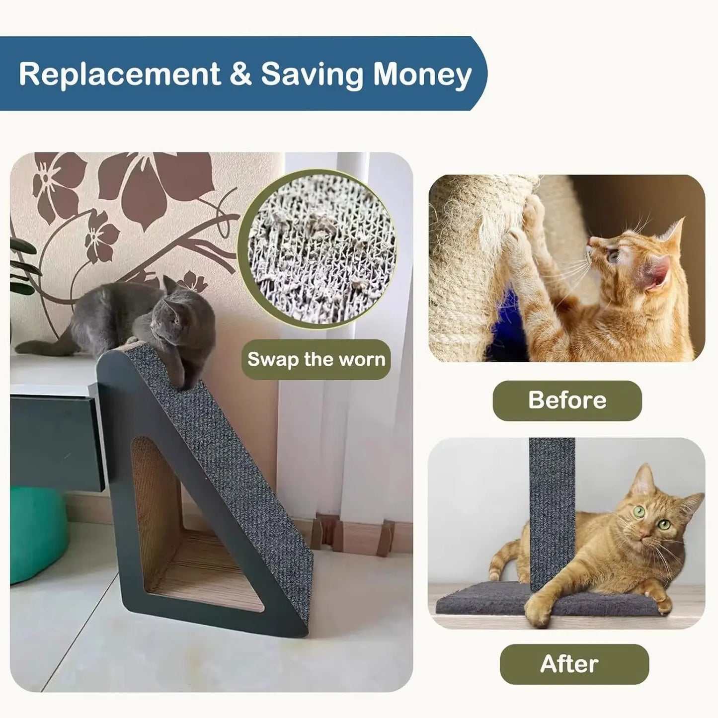 Alfombra Rascadora Autoadhesiva para Gatos — Protege tu Sofá, 8 Colores