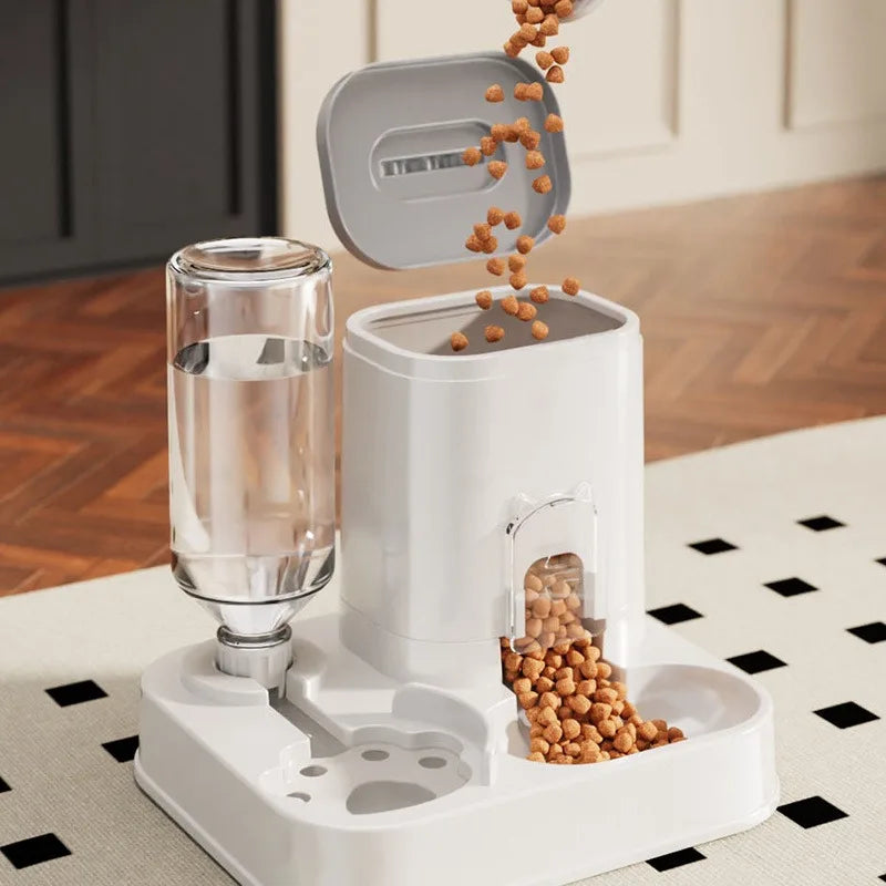Dispensador Automático 2 en 1 — Agua y Comida para Mascotas, Gran Capacidad