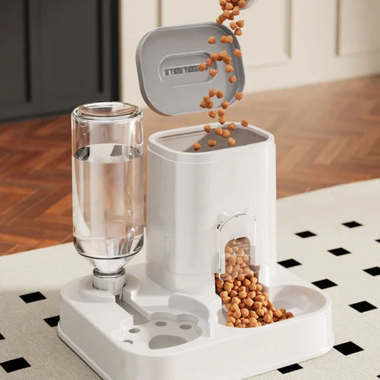 Dispensador Automático 2 en 1 — Agua y Comida para Mascotas, Gran Capacidad