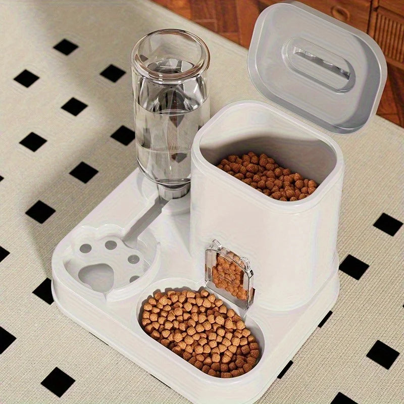 Dispensador Automático 2 en 1 — Agua y Comida para Mascotas, Gran Capacidad