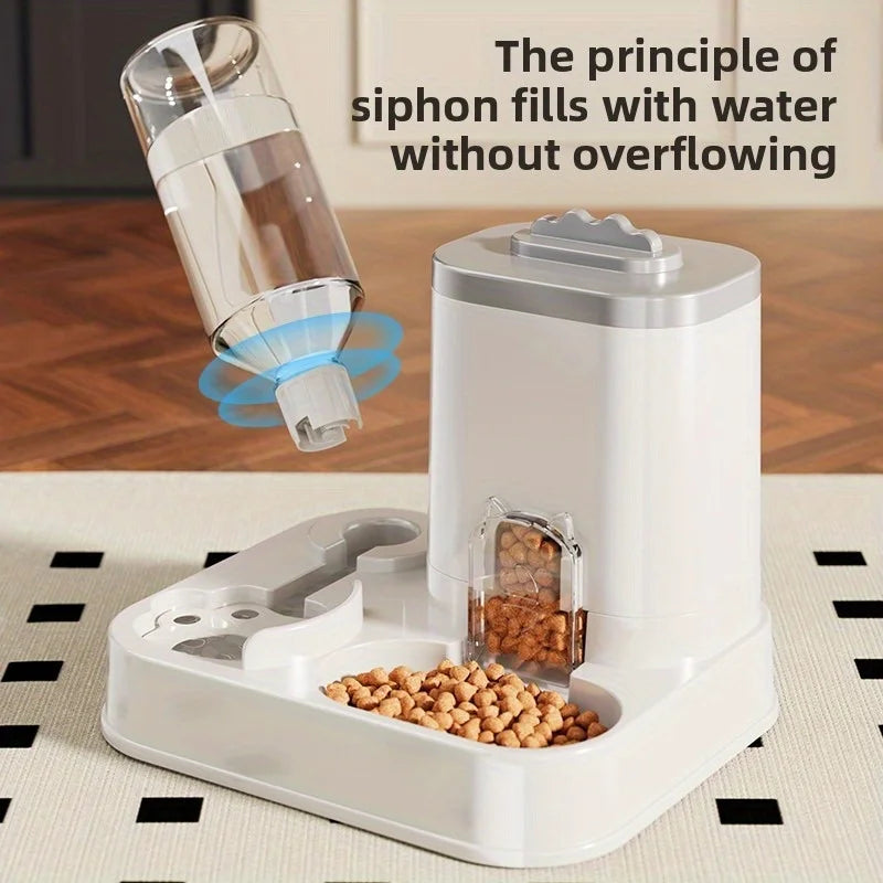 Dispensador Automático 2 en 1 — Agua y Comida para Mascotas, Gran Capacidad